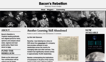 Bacon's Rebellion  Democracy Thrives in Sunlight
