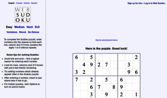 Web Sudoku - Billions of Free Sudoku Puzzles To Play Online