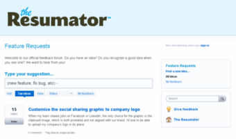resumator.uservoice.com