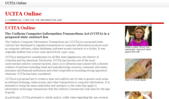 Vest Confidential ability Ucitaonline.com ▷ Observe UCITA Online News | The Uniform Computer  Information Transactions Act (UCITA...